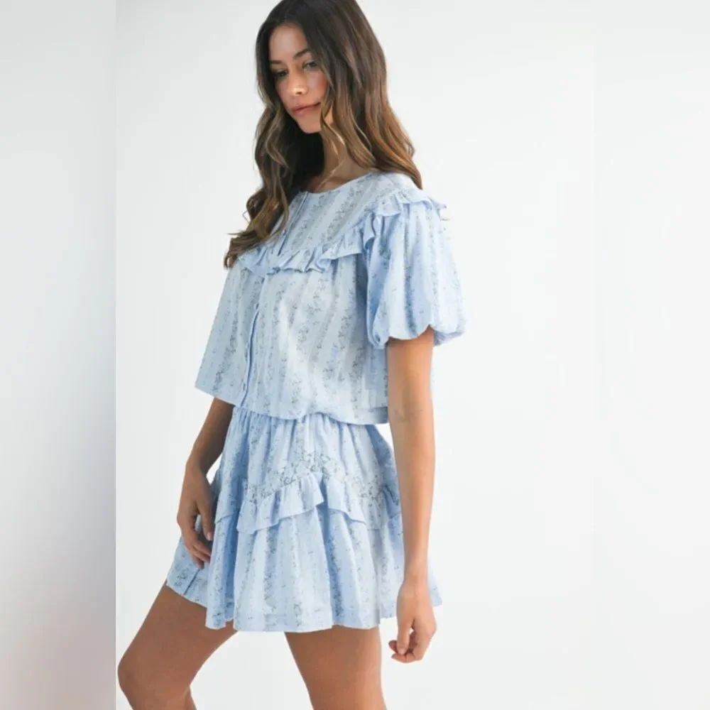 Light Blue Ruffled Two-Piece Set - Picture 8 of 16
